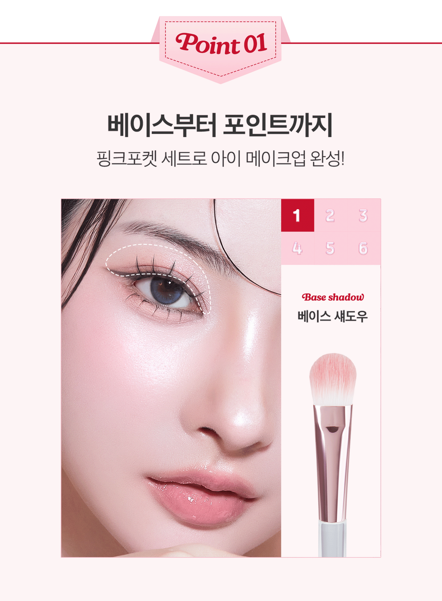 Pink Pocket Eye Brush Set