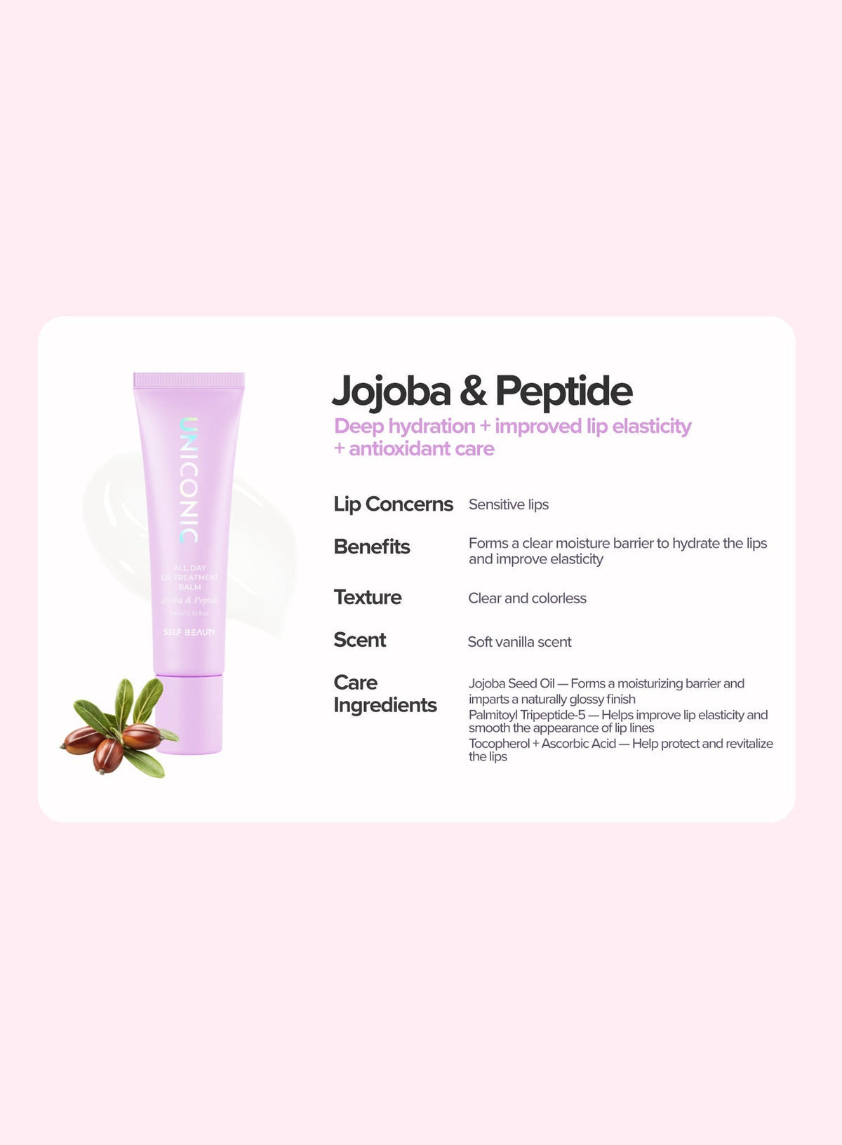 Uniconic All Day Lip Treatment Balm — Jojoba & Peptide (10ml)