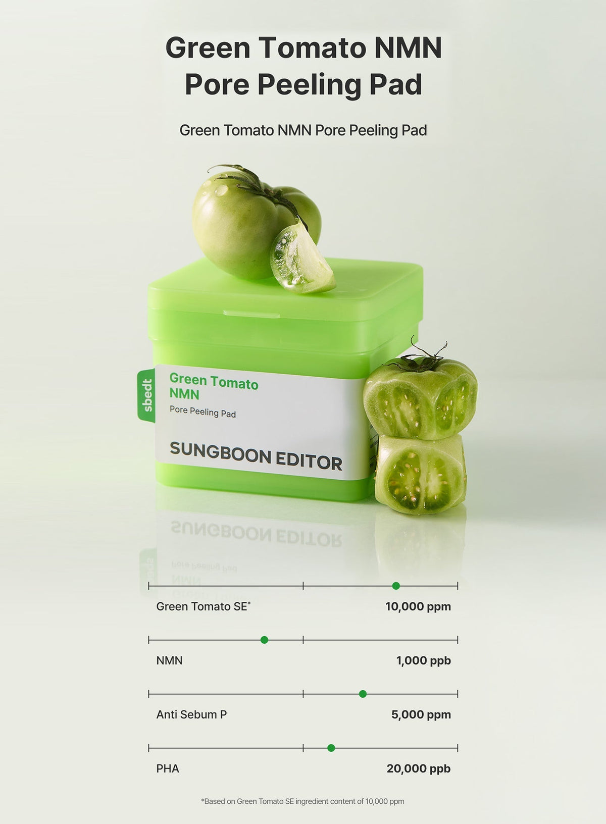 Green Tomato NMN Pore Peeling Pad (180ml)