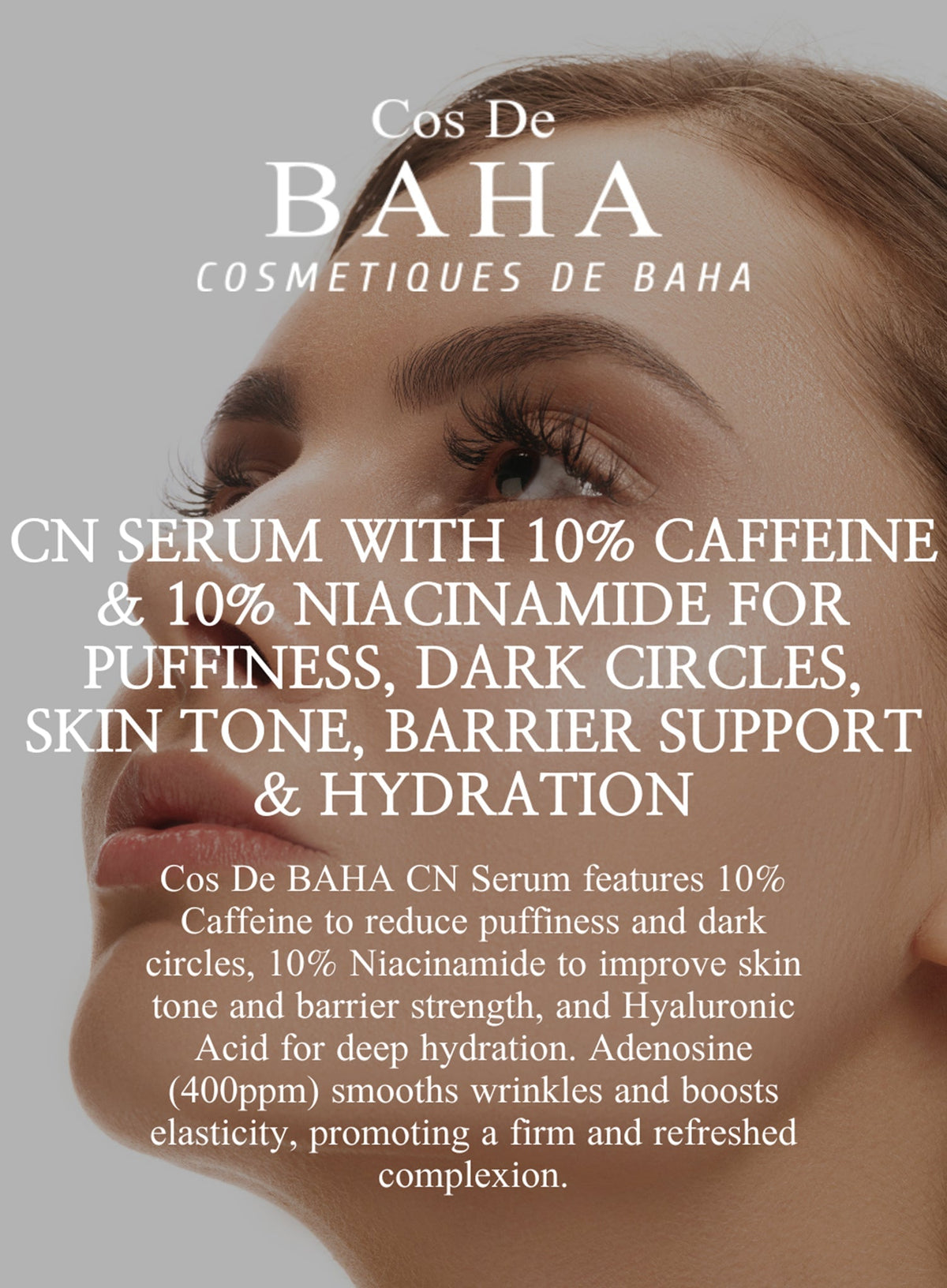 Caffeine 10%, Niacinamide 10% Hyaluronic Acid Serum 30ml (CN)