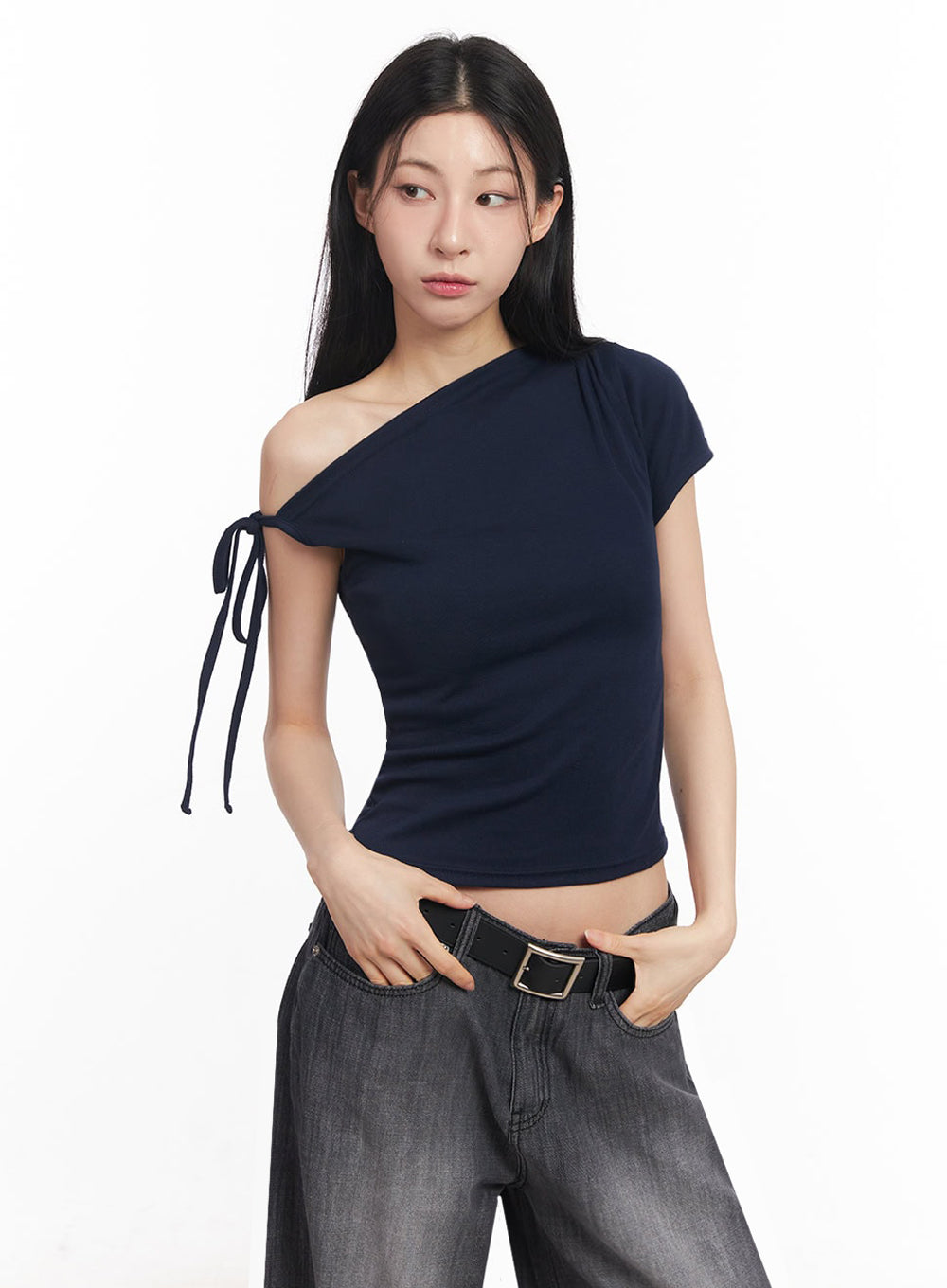 One-Shoulder Ribbon Top IY529
