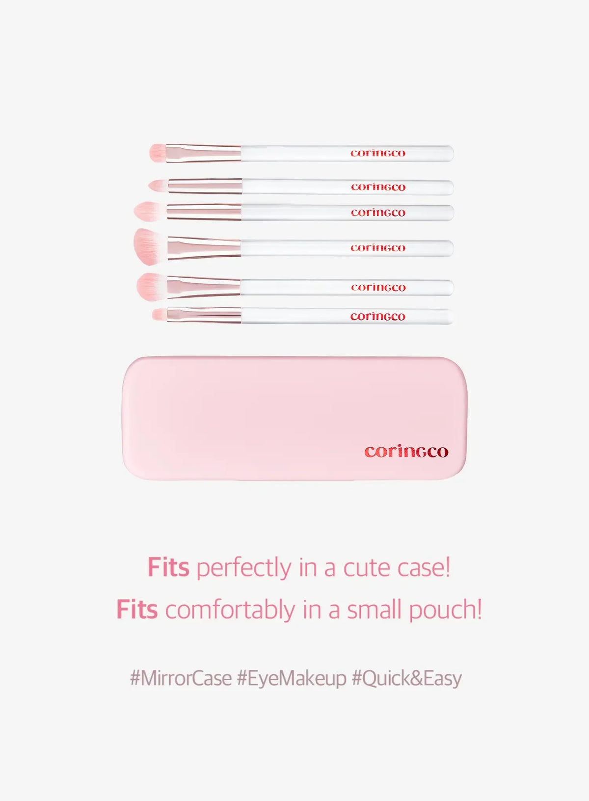 Pink Pocket Eye Brush Set
