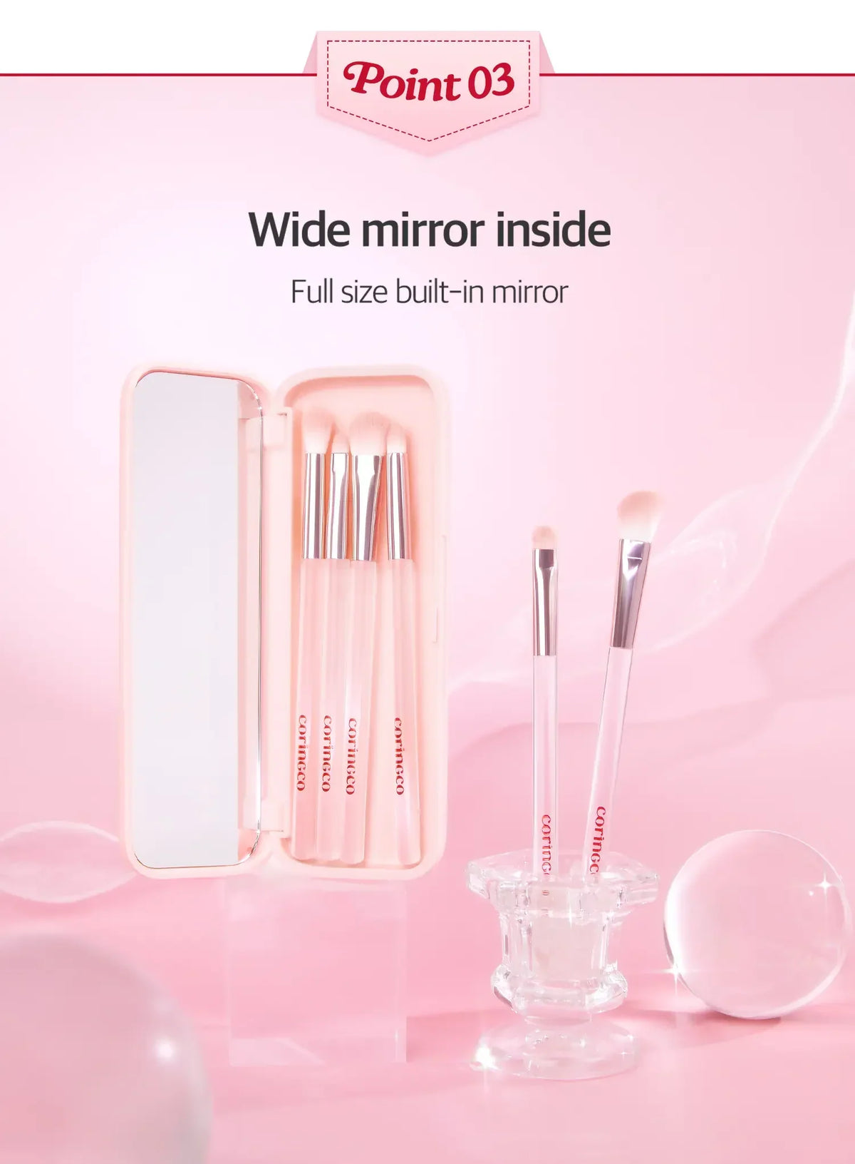 Pink Pocket Eye Brush Set