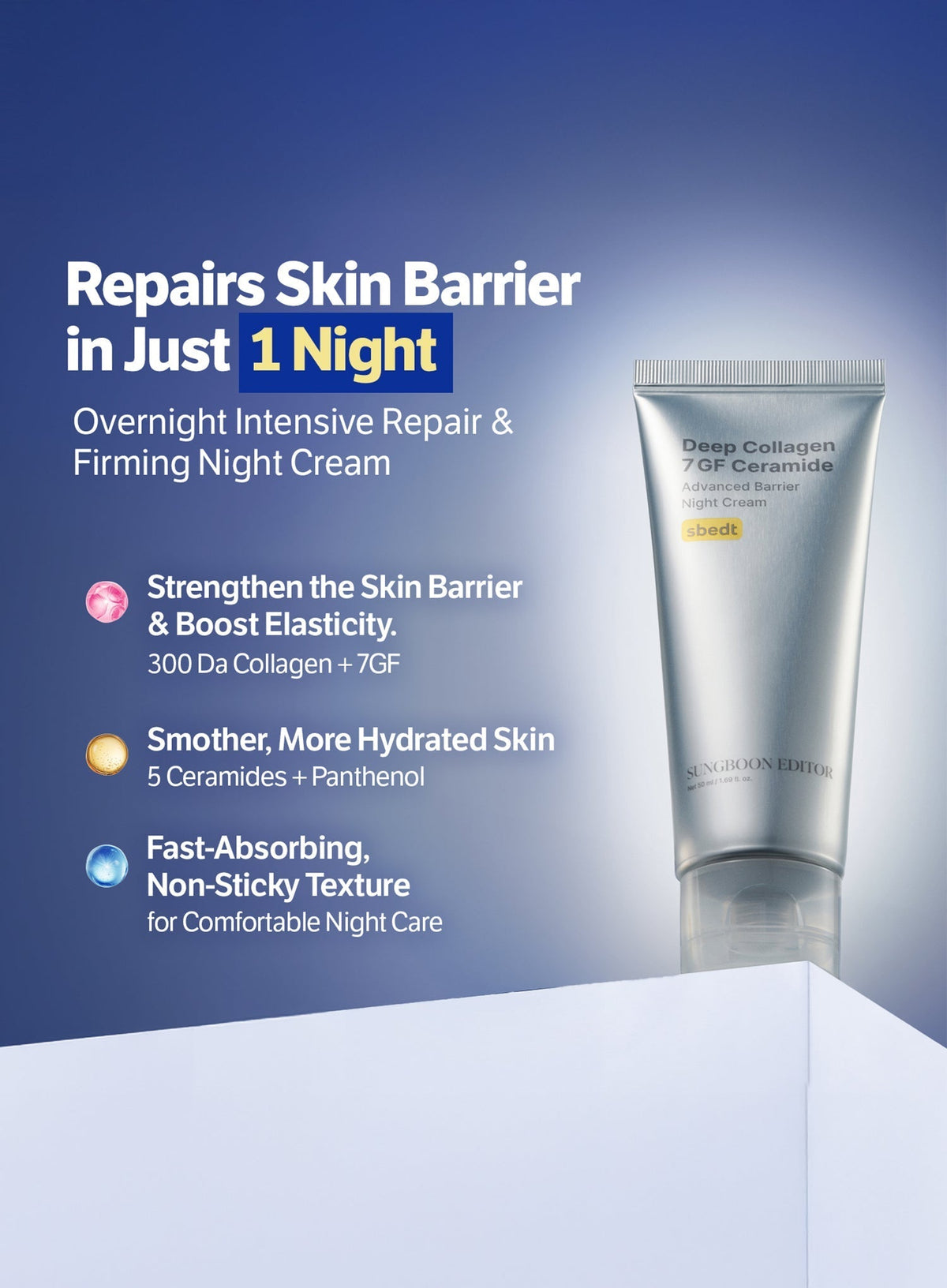 Deep Collagen 7GF Ceramide Advanced Barrier Night Cream (50ml)