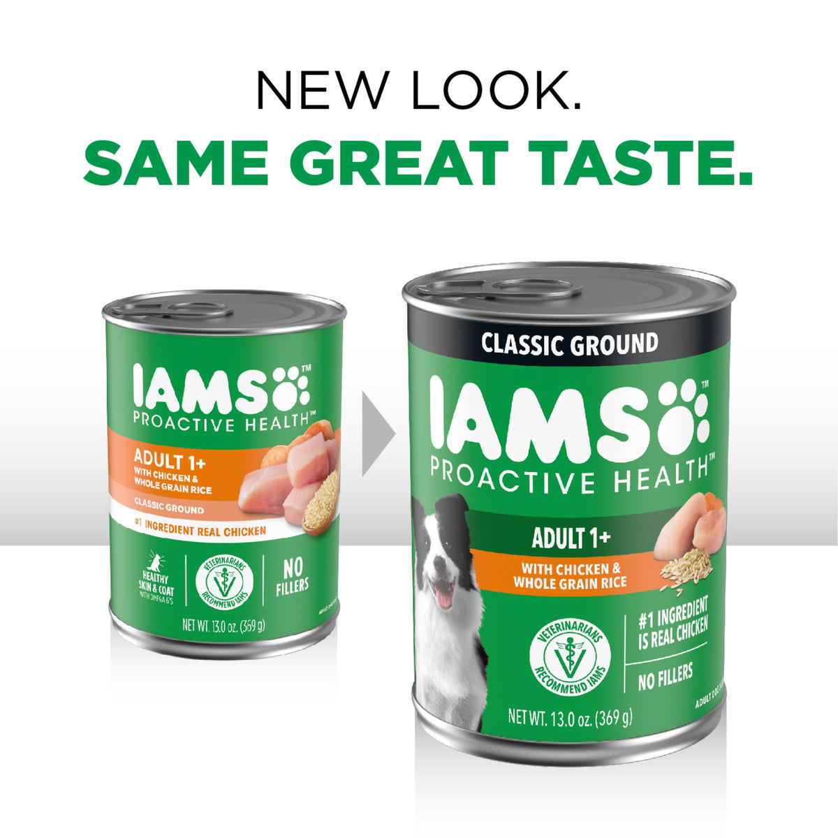 IAMS Proactive Health Ground Wet Dog Food, Lamb & Rice, 13 oz, 6-Pack | Real lamb, supports whole-body health, Omega-6 for skin & coat, no fillers or artificial flavors, 100% complete & balanced
