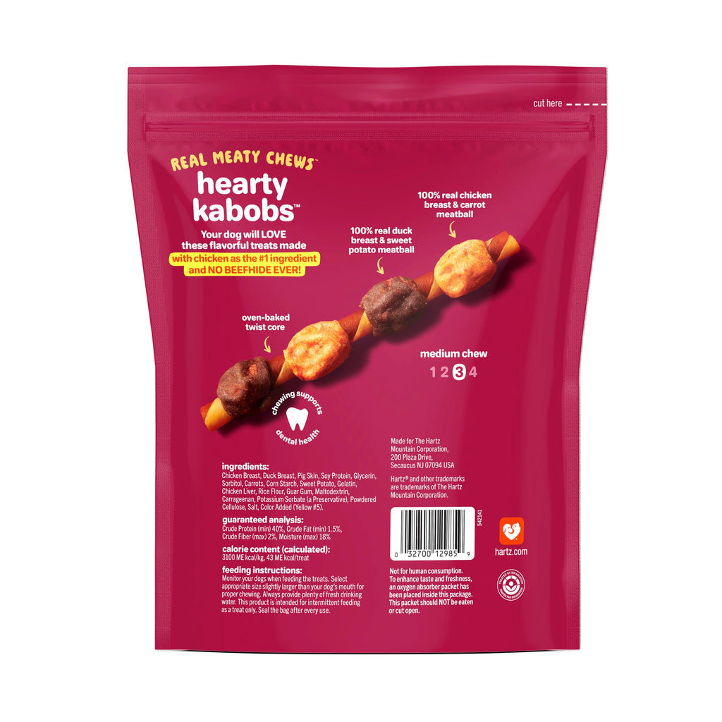 Oinkies Hearty Kabobs Rawhide‑Free Dog Treats, 18 Count