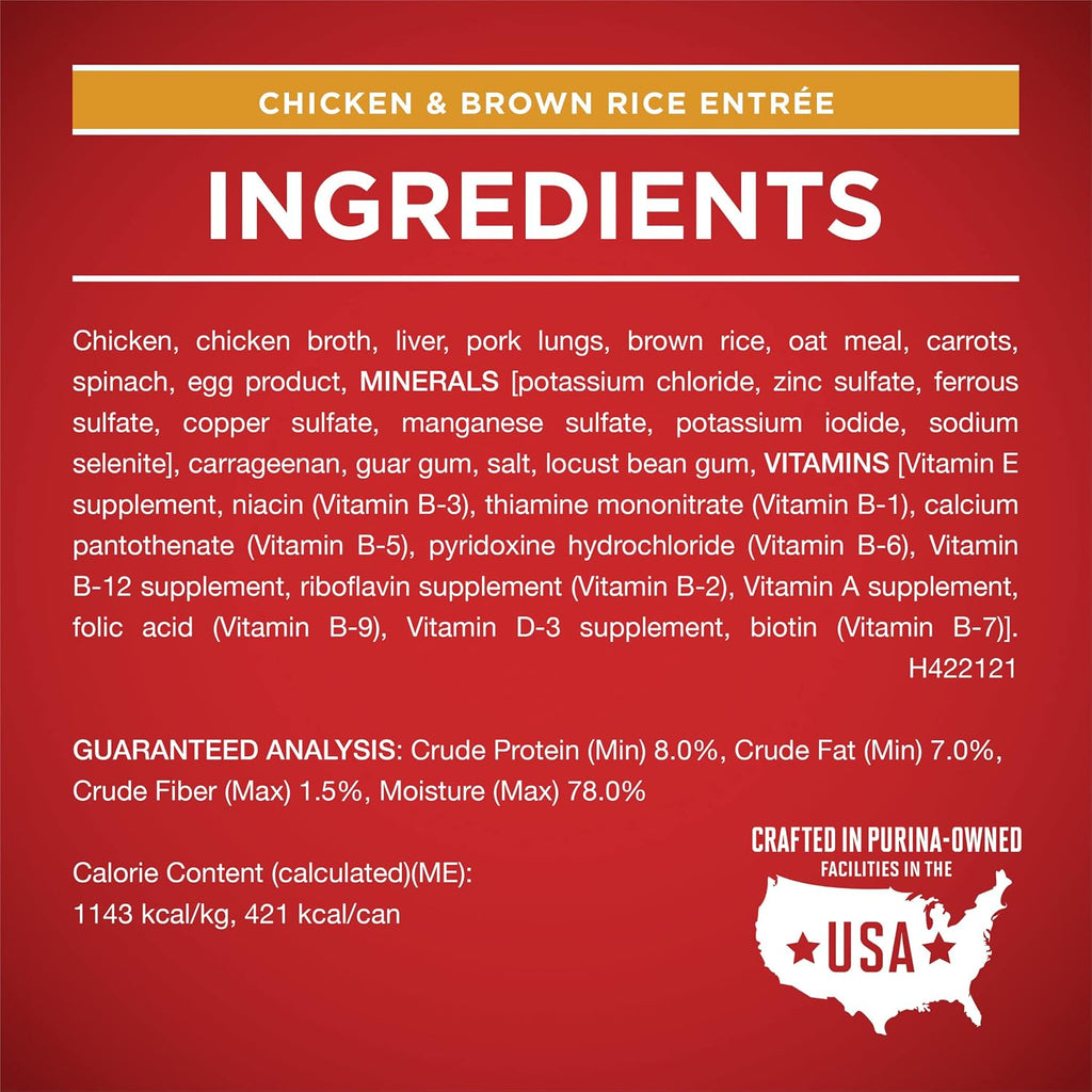 Purina ONE Wet Dog Food Variety Pack, Classic Ground, (6) 13 oz Cans | Two ground entrees, Chicken & Brown Rice and Beef & Brown Rice, with complete and balanced adult nutrition and no fillers