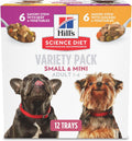 Hill's Science Diet Adult 1-6 Small & Mini Wet Dog Food Variety Pack | #1 Veterinarian Recommended, Chicken & Vegetables, Beef & Vegetables, 3.5 oz. Trays, 12-Pack