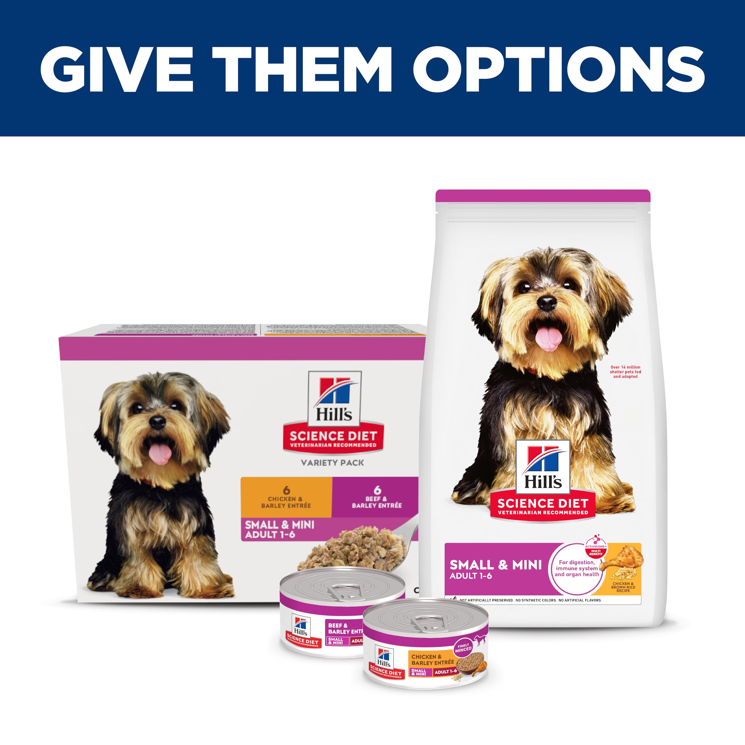 Hill's Science Diet Adult 1-6 Small & Mini Wet Dog Food Variety Pack | #1 Veterinarian Recommended, Chicken & Vegetables, Beef & Vegetables, 3.5 oz. Trays, 12-Pack