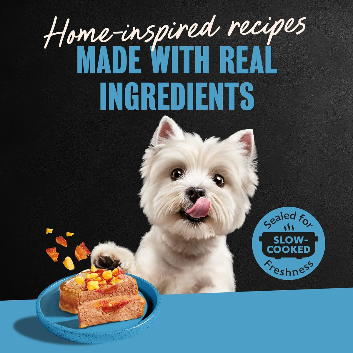 Cesar Loaf & Topper Wet Dog Food, Ham & Egg Flavor, 3.5 oz, 24 Count | Pork #1 ingredient, easy to digest, no fillers or added sugar, use as meal or food topper, easy peel trays