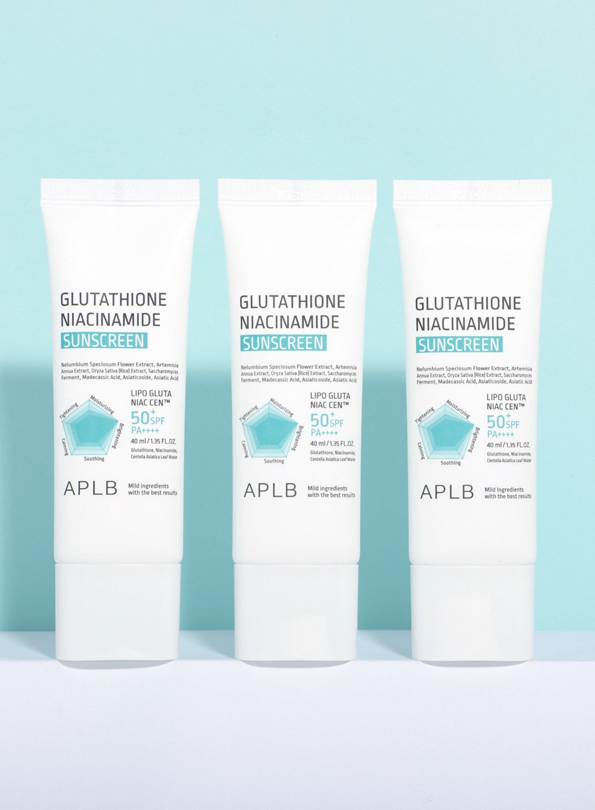 Glutathione Niacinamide Sunscreen (SPF50+ PA++++) Trio Set (40ml*3ea)