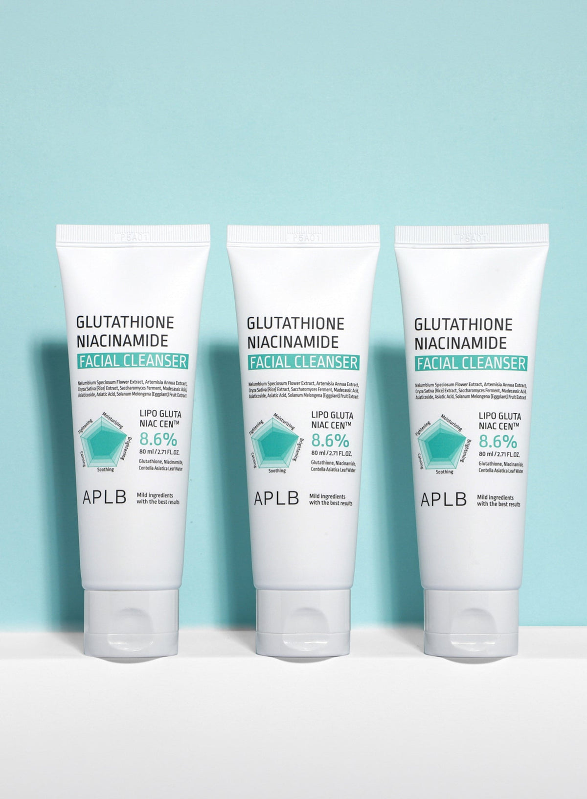Glutathione Niacinamide Facial Cleanser Trio Set (80ml*3ea)
